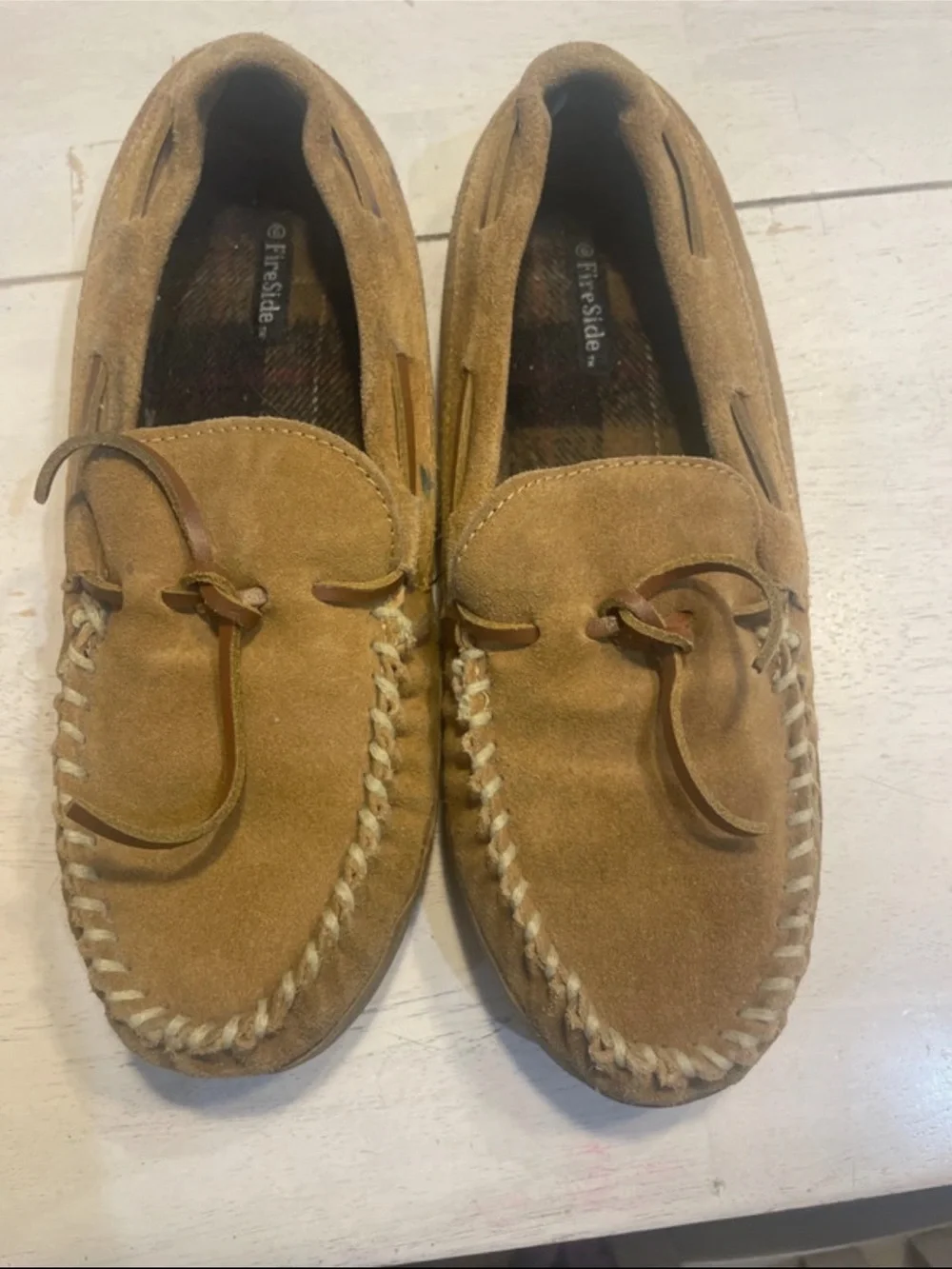 Fireside Men's Tan Suede Moccasin Slip-Ons